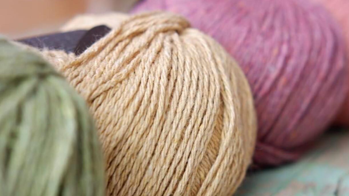 Hilos de punto de ganchillo de algodón, hilo de lana hecho a mano